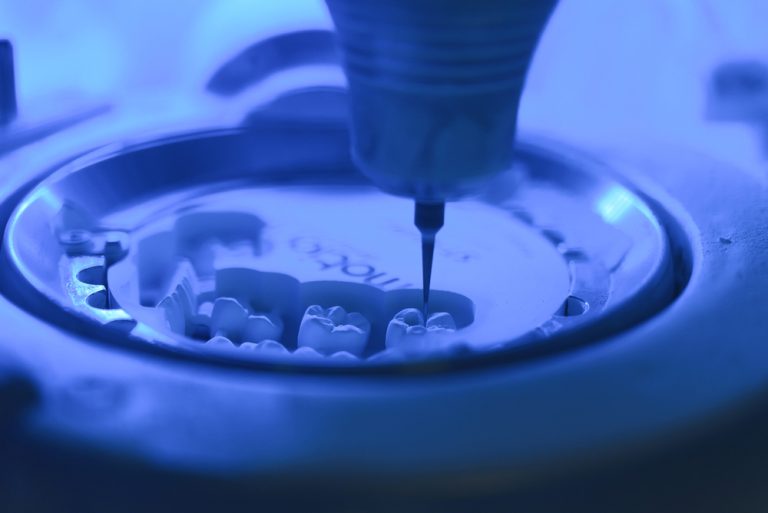 Dental,Milling,Made,With,Modern,Equipment,Of,A,Zirconia.